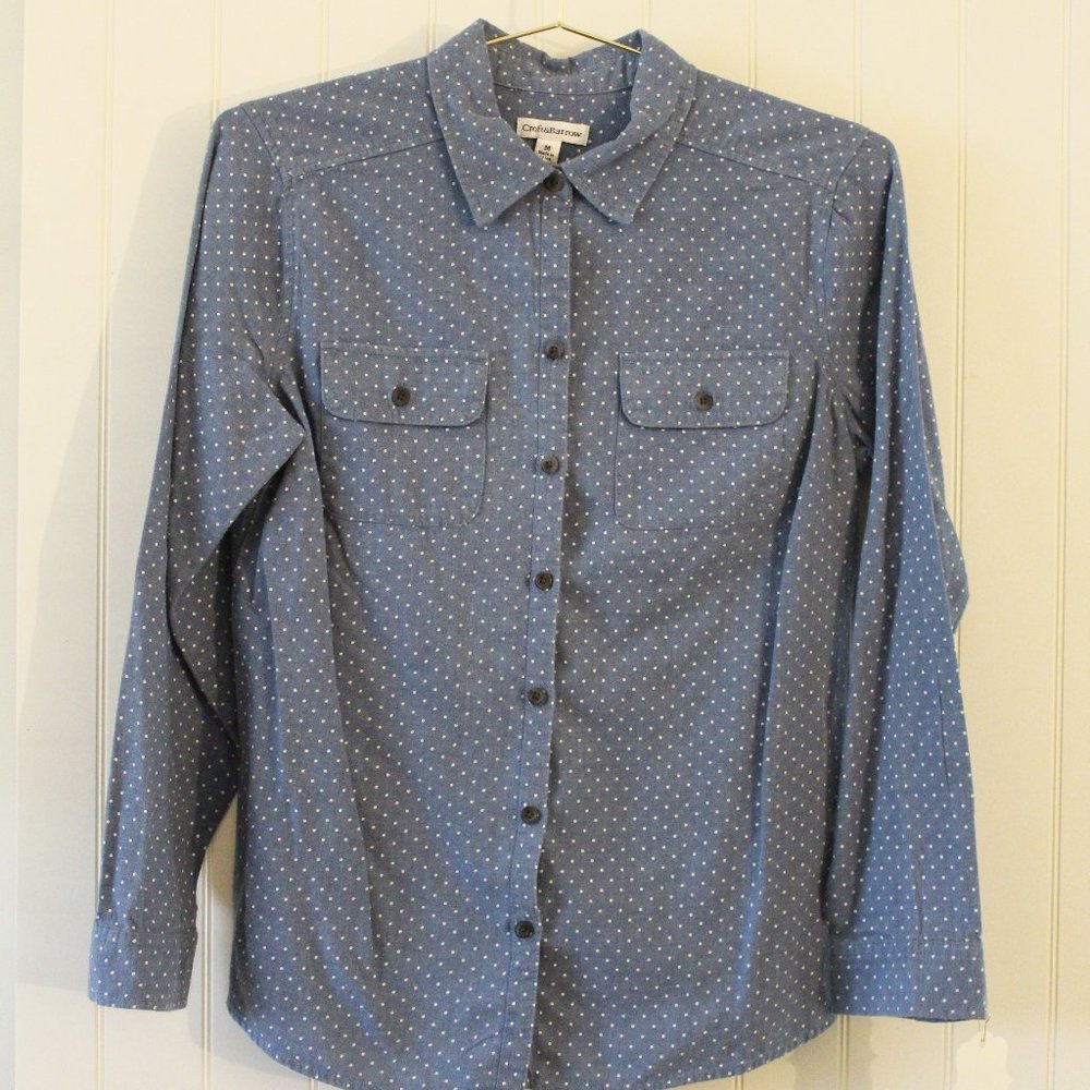 Croft & Barrow ✤ Cotton Polka Dot Collar Blouse